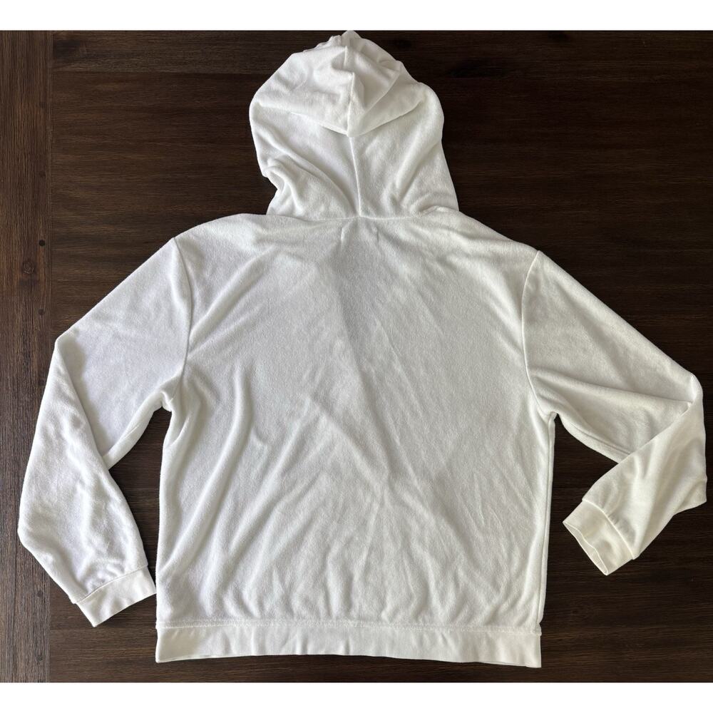 Barefoot Dreams Beach Terry Crossover Hoodie Women’s Large White Resort Pool - Picture 3 of 10